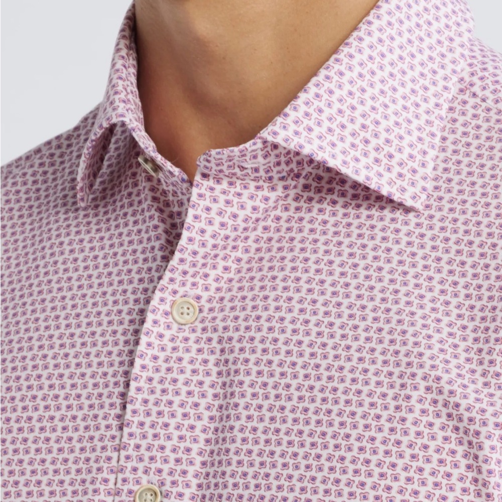 NWT Johnnie-O Caspian Hangin' Out Abstract Short Sleeve Button Shirt L - Picture 3 of 11